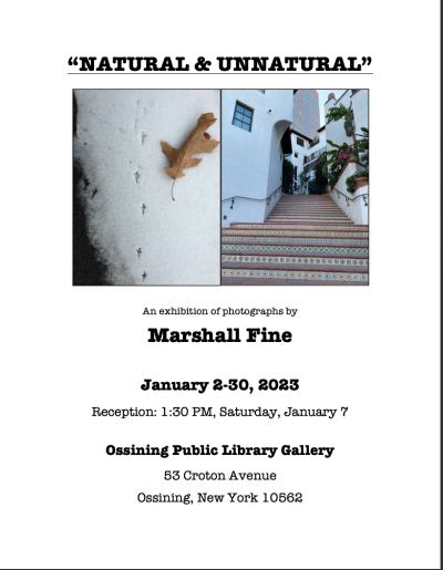 "Natural & Unnatural": A Photo Exhibit by Marshall Fine